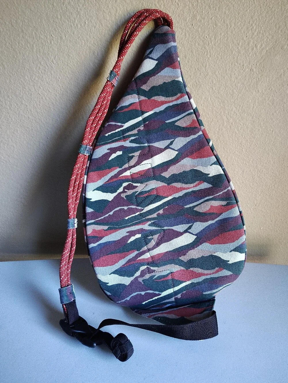 KAVU Rope Bag Sling Backpack Camo Canvas Crossbody Shoulder Pack 16.5